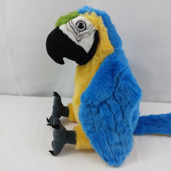 Wild Republic Macaw Parrot Blue Yellow Realistic 10" Stuffed Animal Plush - Picture 8 of 11